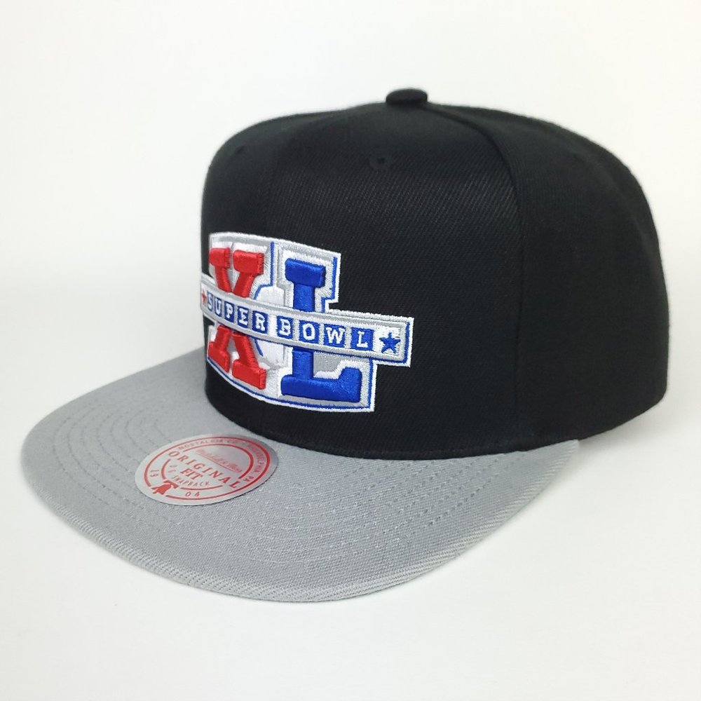 Mitchell & Ness Super Bowl XL NFL Snapback Hat 3D Logo Black‎ Gray Cap NWT - Picture 7 of 8